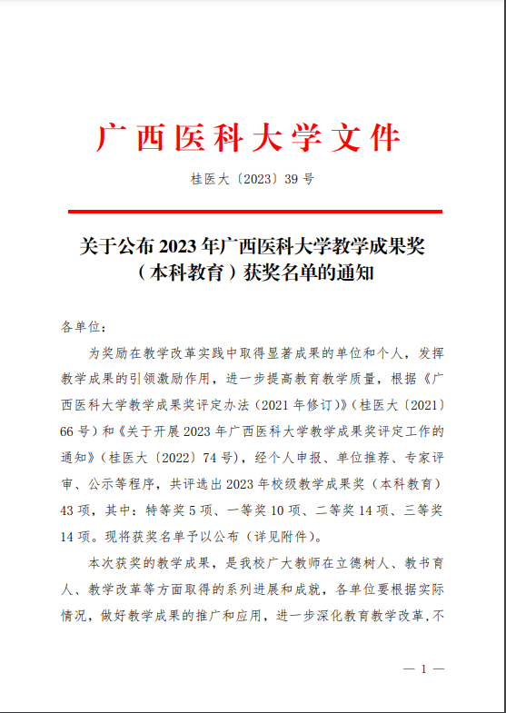 喜讯：我院喜获4项校级本科教育教学成果奖