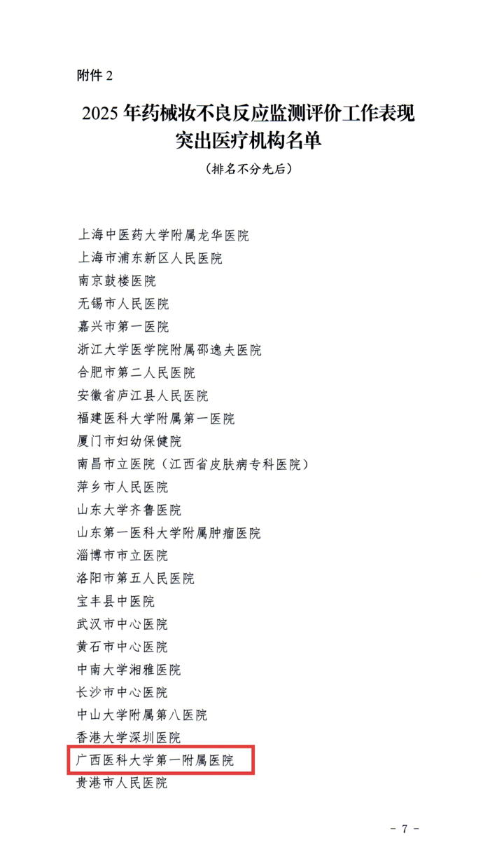 喜报！我院获评全国药械妆不良反应监测评价工作表现突出医疗机构称号