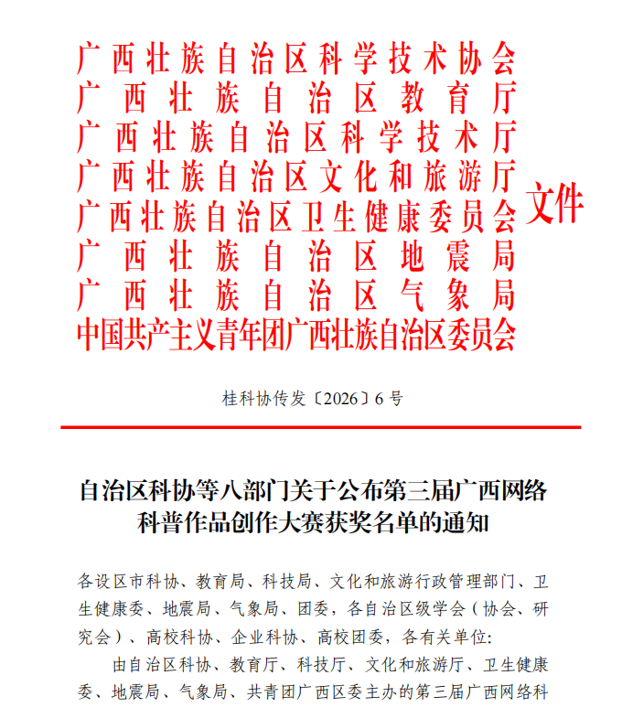 喜讯！广西医科大一附院在第三届广西网络科普作品创作大赛中斩获多项荣誉